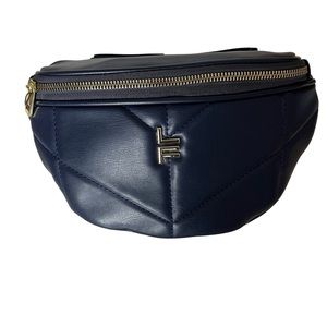 London Fog Navy Quilted Ramona Fanny Pack Belt Bag